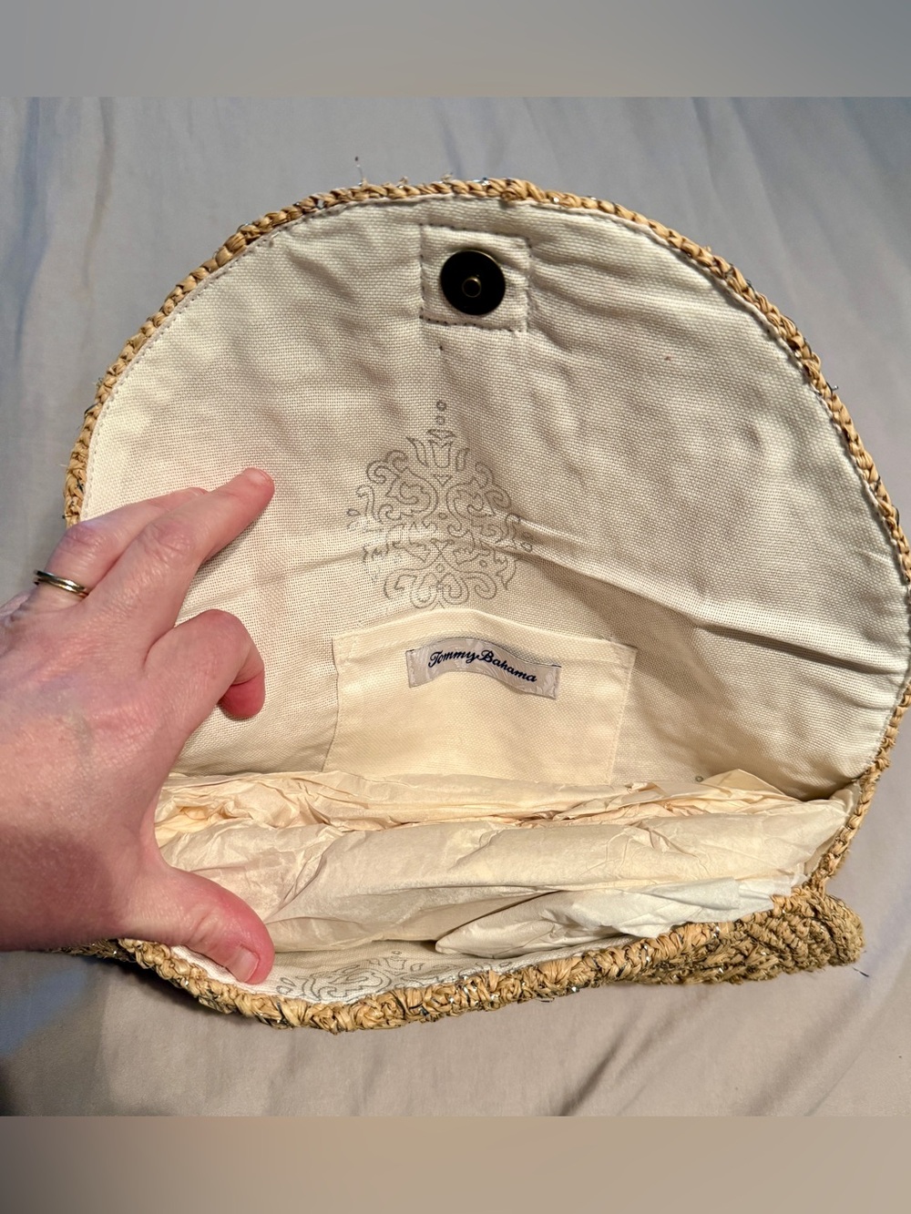 Tommy Bahama Straw Woven Clutch in Natural - Picture 7 of 7